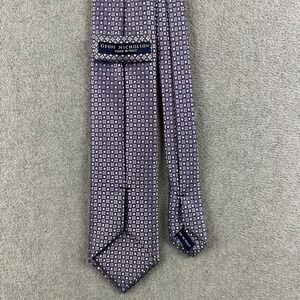 Geoff Nicholson Tie Mens One Size Purple Geometric 100% Silk Classic Made Italy